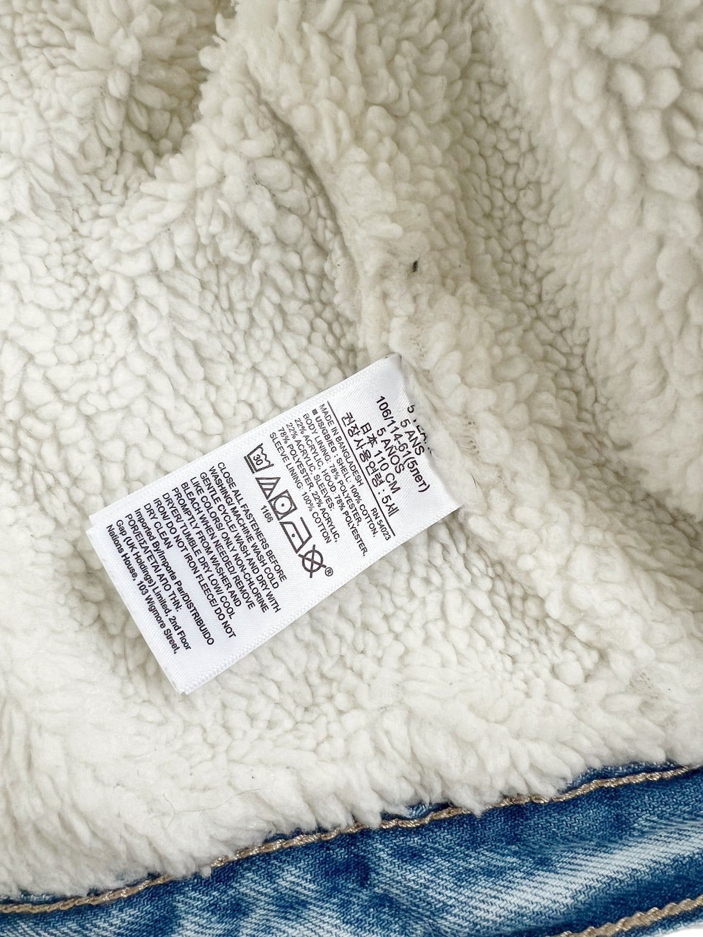 Gap Denim & Fleece Jacket, 5 Years