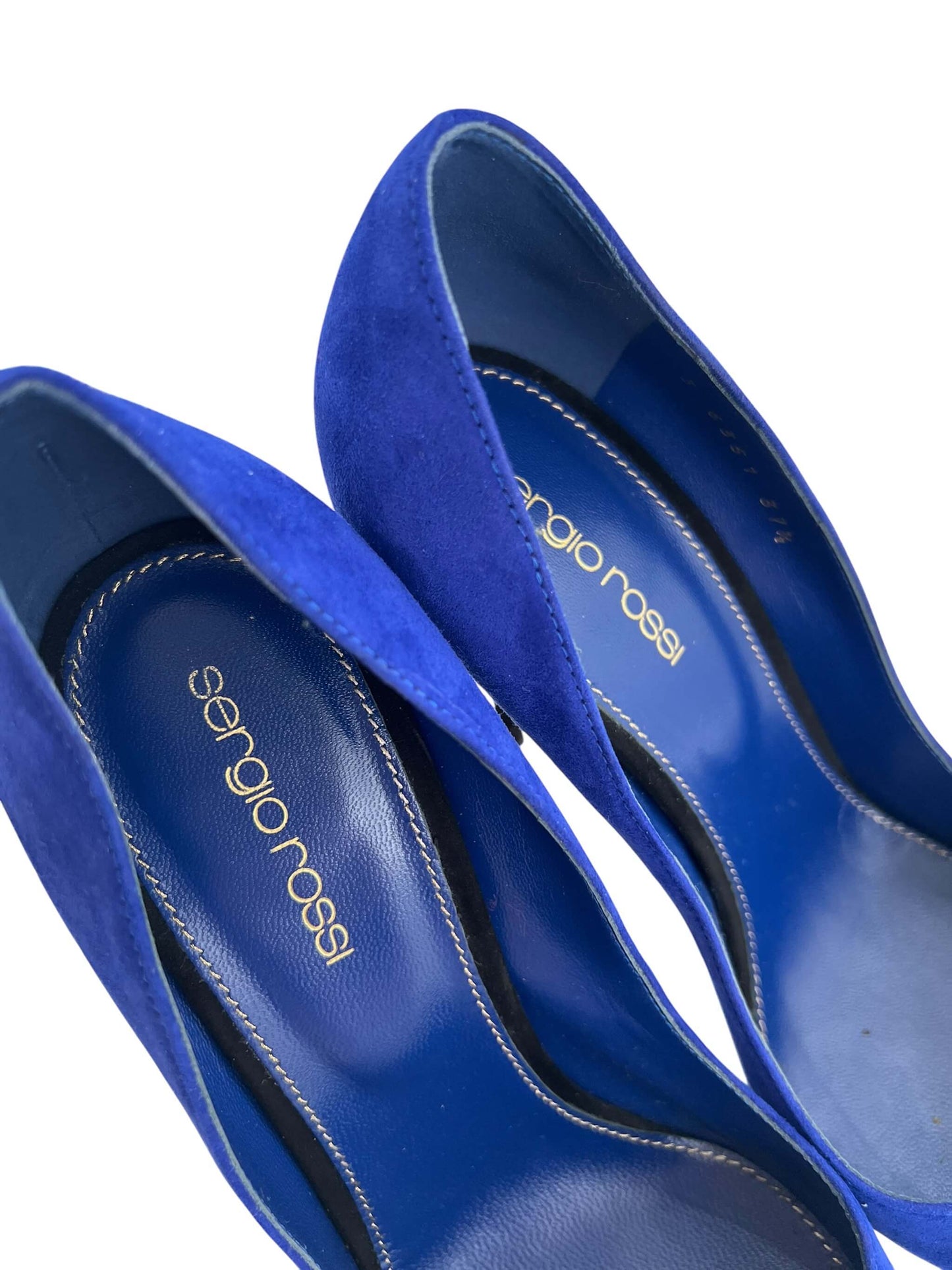 Sergio Rossi Suede Heels, Sz 37.5