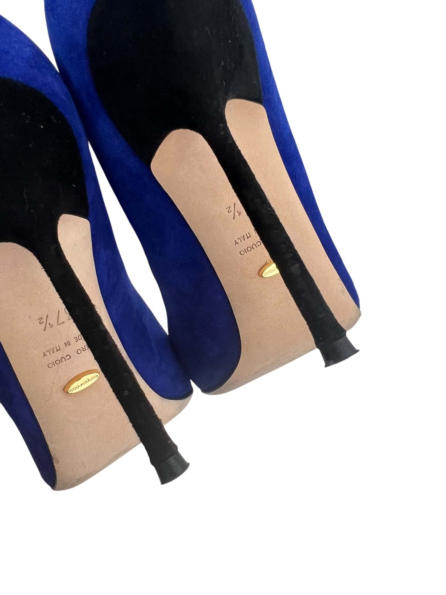 Sergio Rossi Suede Heels, Sz 37.5