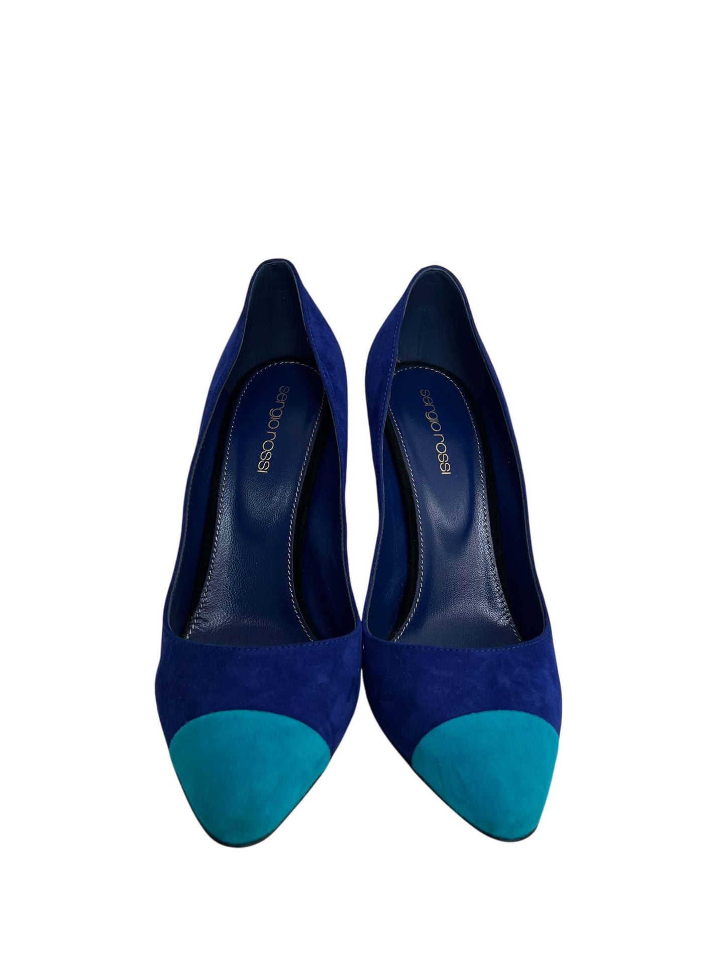 Sergio Rossi Suede Heels, Sz 37.5