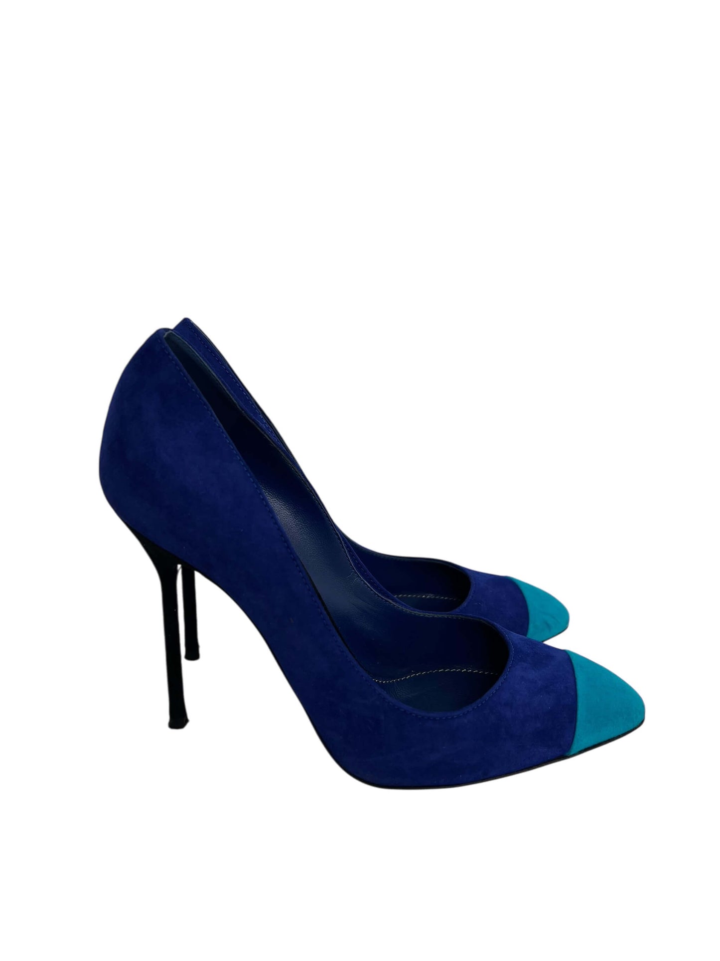 Sergio Rossi Suede Heels, Sz 37.5