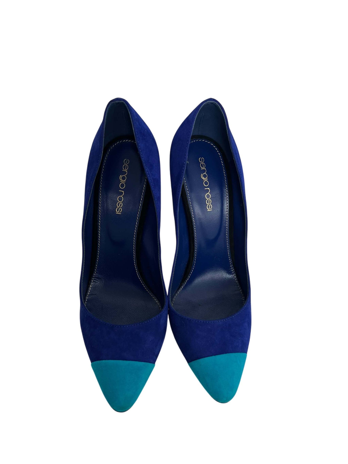 Sergio Rossi Suede Heels, Sz 37.5
