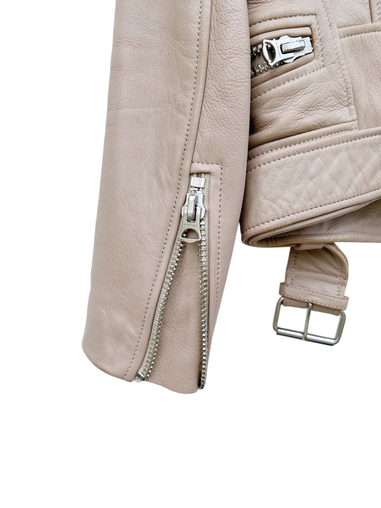 Acne Studios Moto Leather Jacket, Sz 32