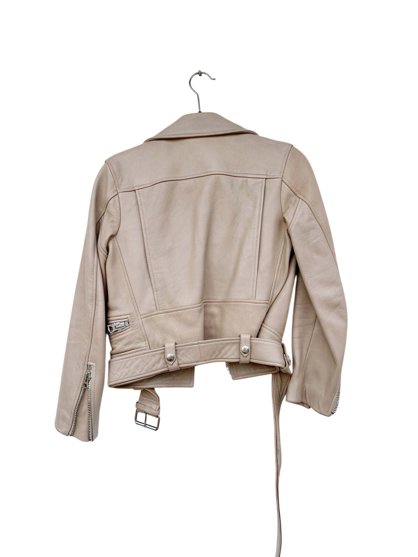 Acne Studios Moto Leather Jacket, Sz 32