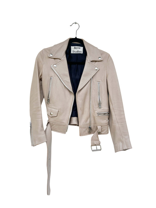 Acne Studios Moto Leather Jacket, Sz 32
