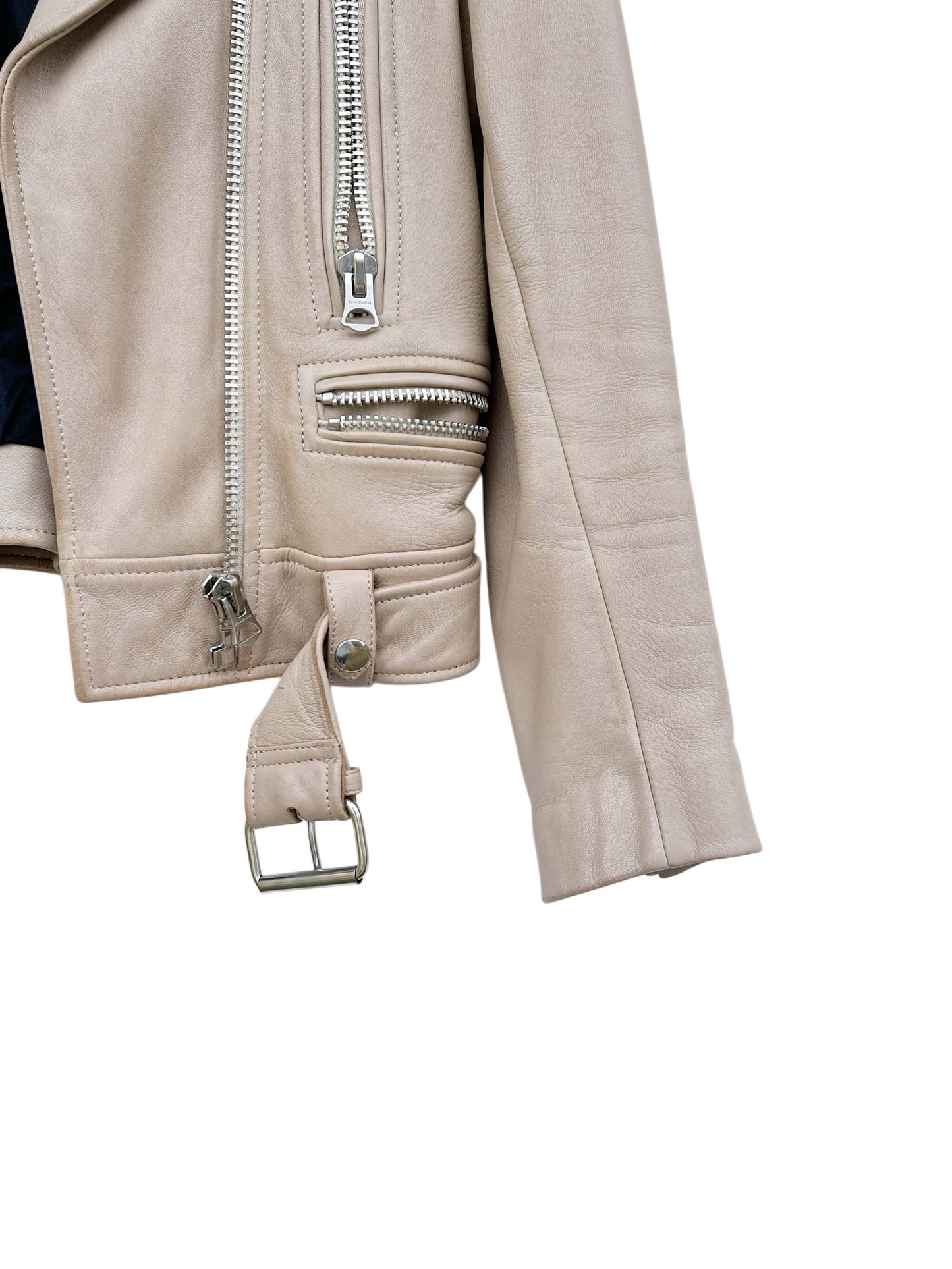 Acne Studios Moto Leather Jacket, Sz 32