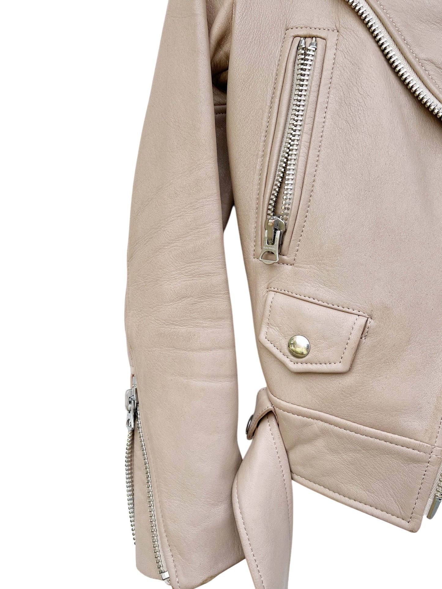 Acne Studios Moto Leather Jacket, Sz 32