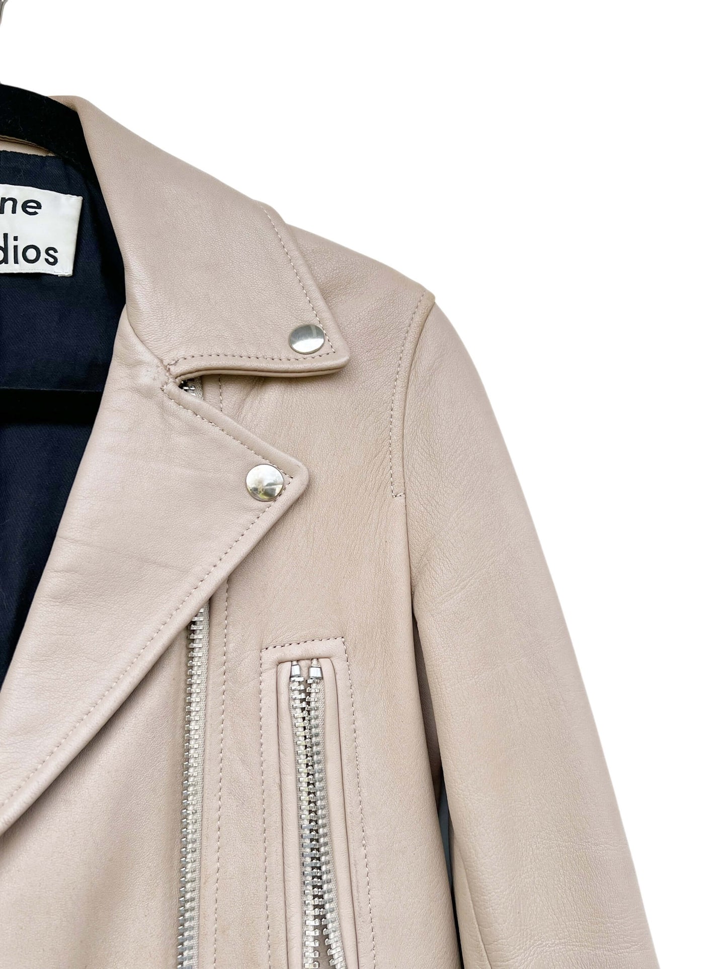 Acne Studios Moto Leather Jacket, Sz 32