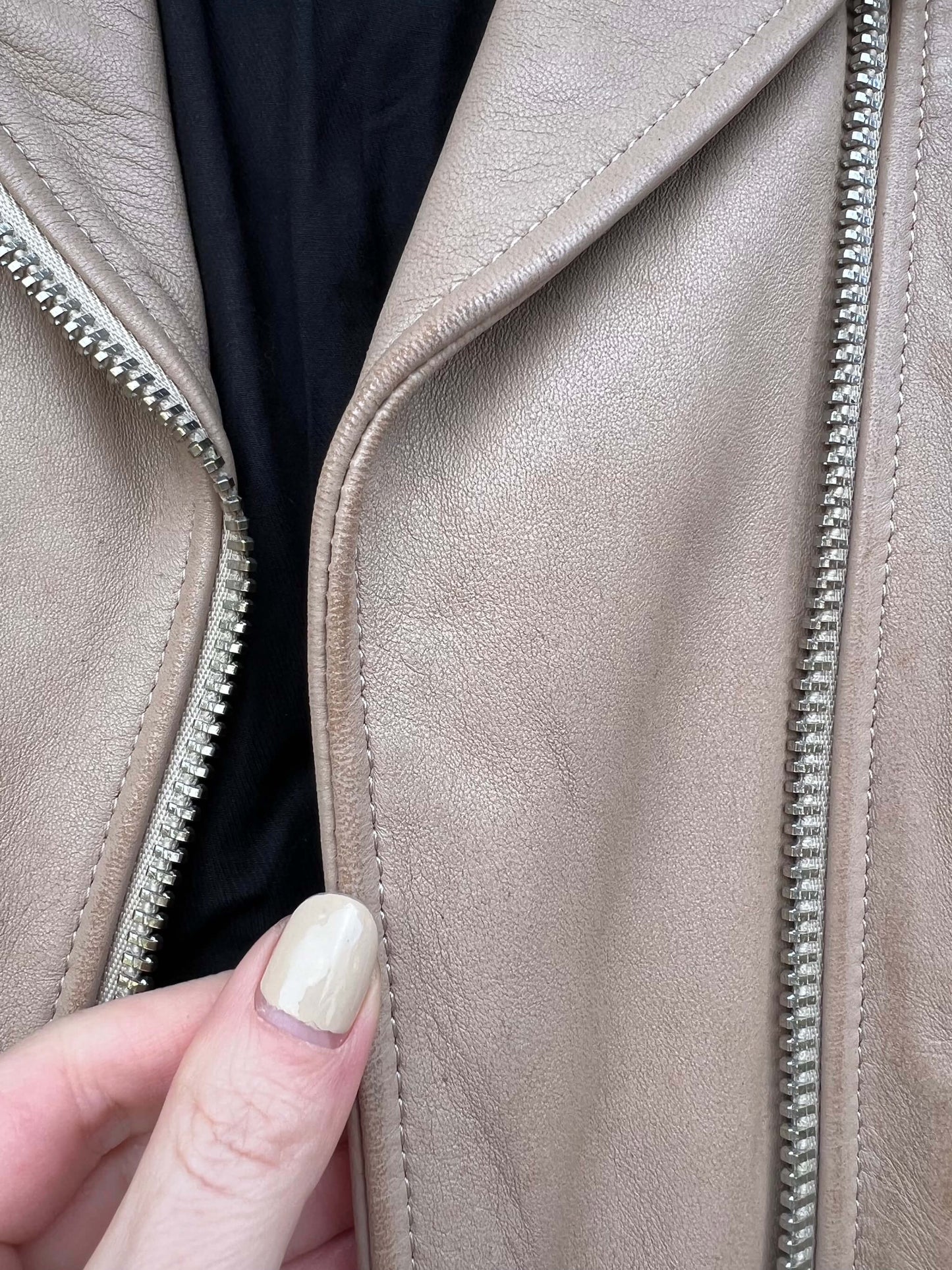 Acne Studios Moto Leather Jacket, Sz 32