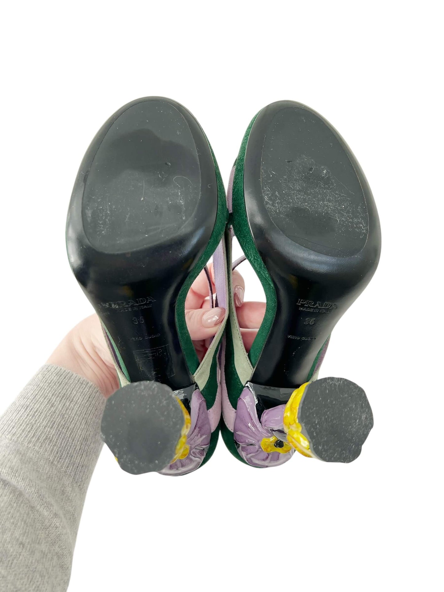 Prada Flower Heels, Sz 36