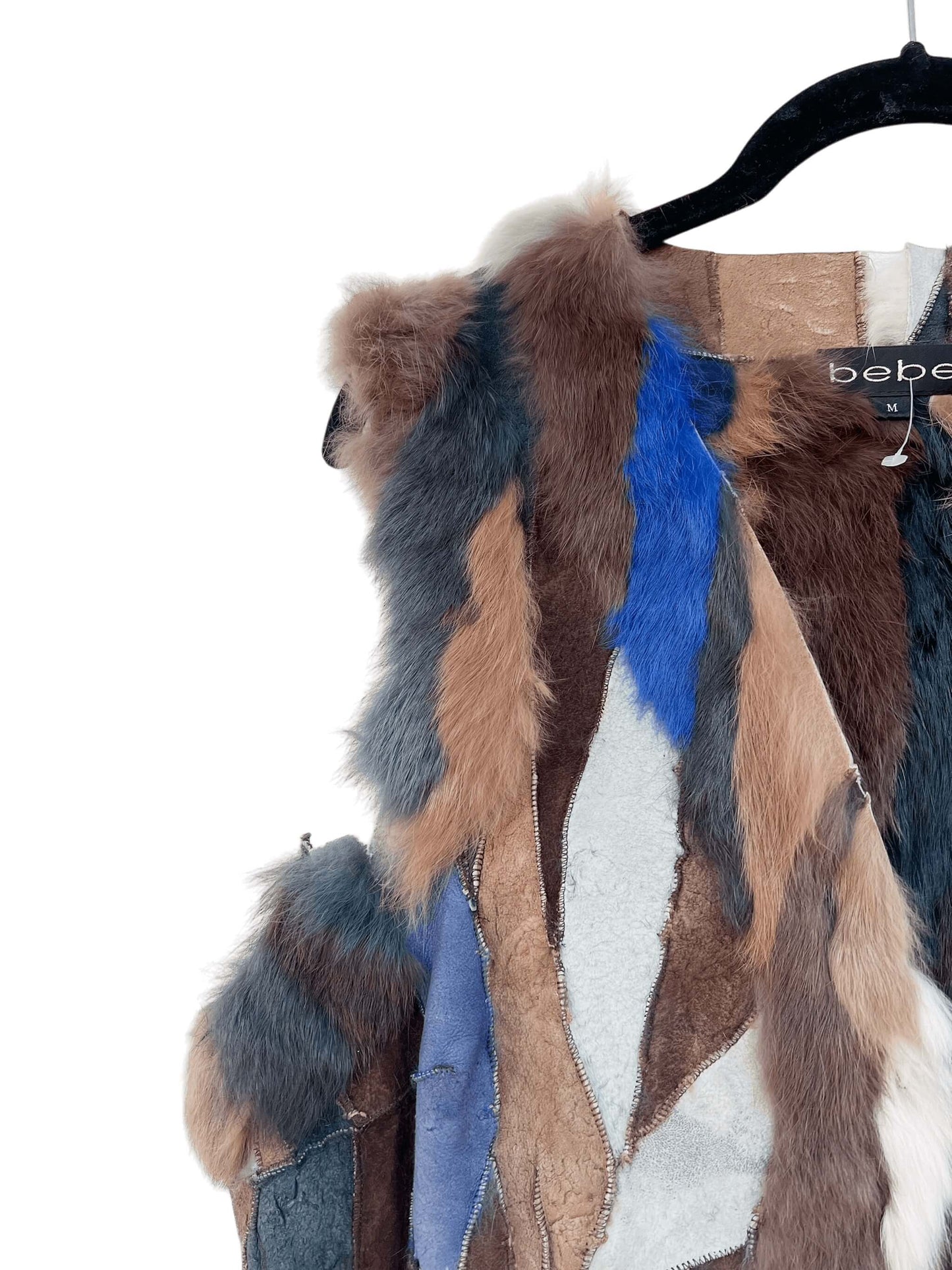 Bebe Patchwork Fur Gilet, Sz M