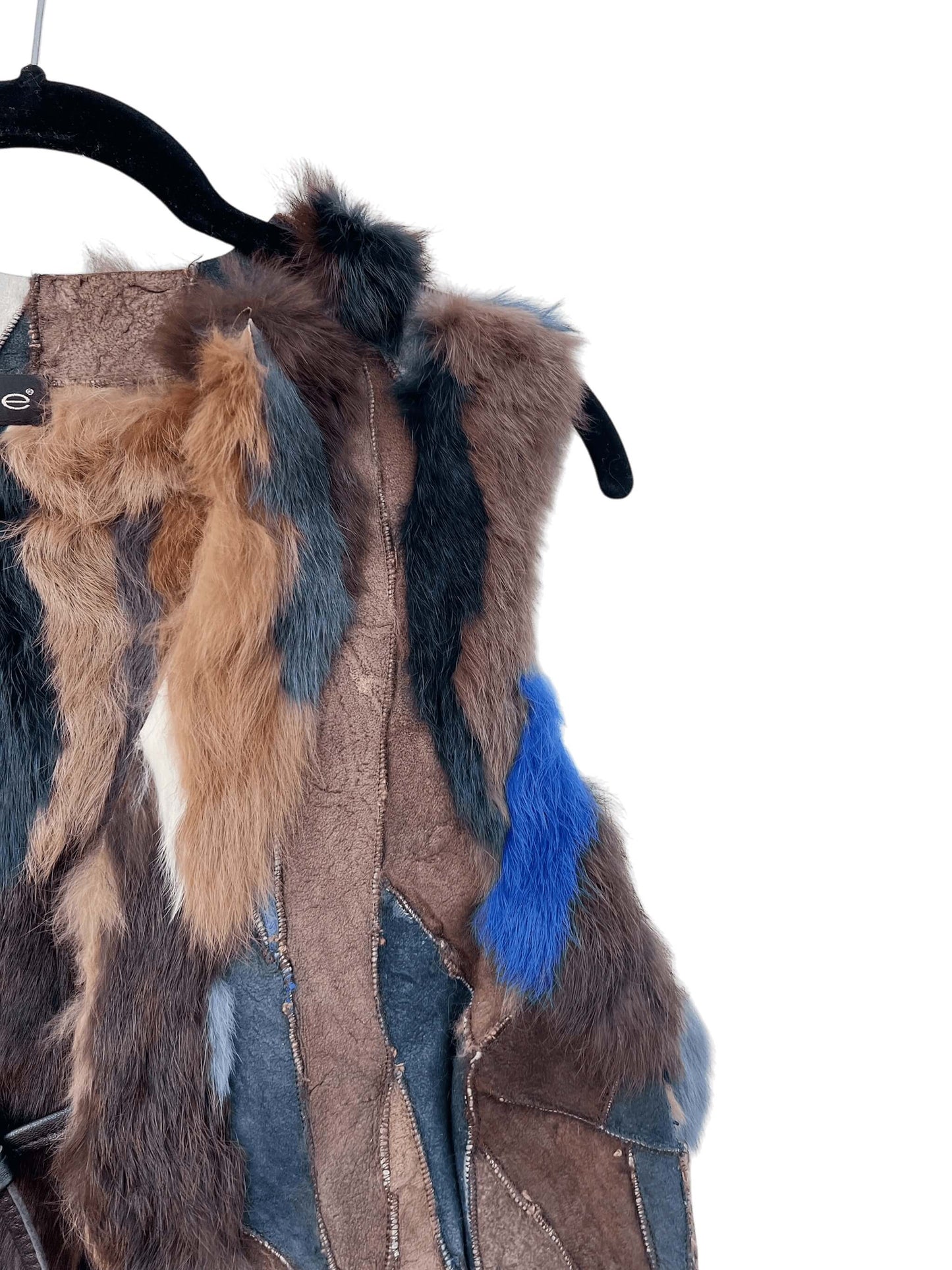 Bebe Patchwork Fur Gilet, Sz M