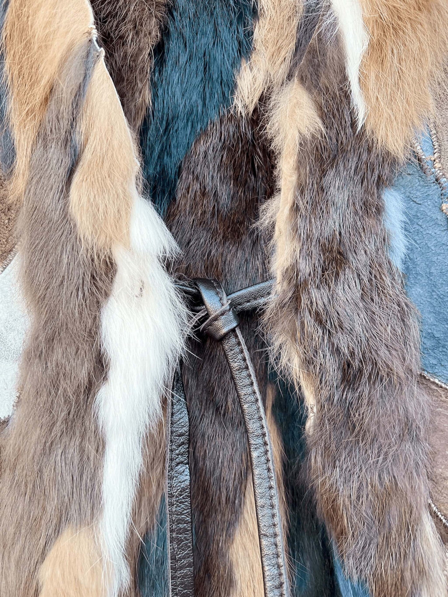 Bebe Patchwork Fur Gilet, Sz M