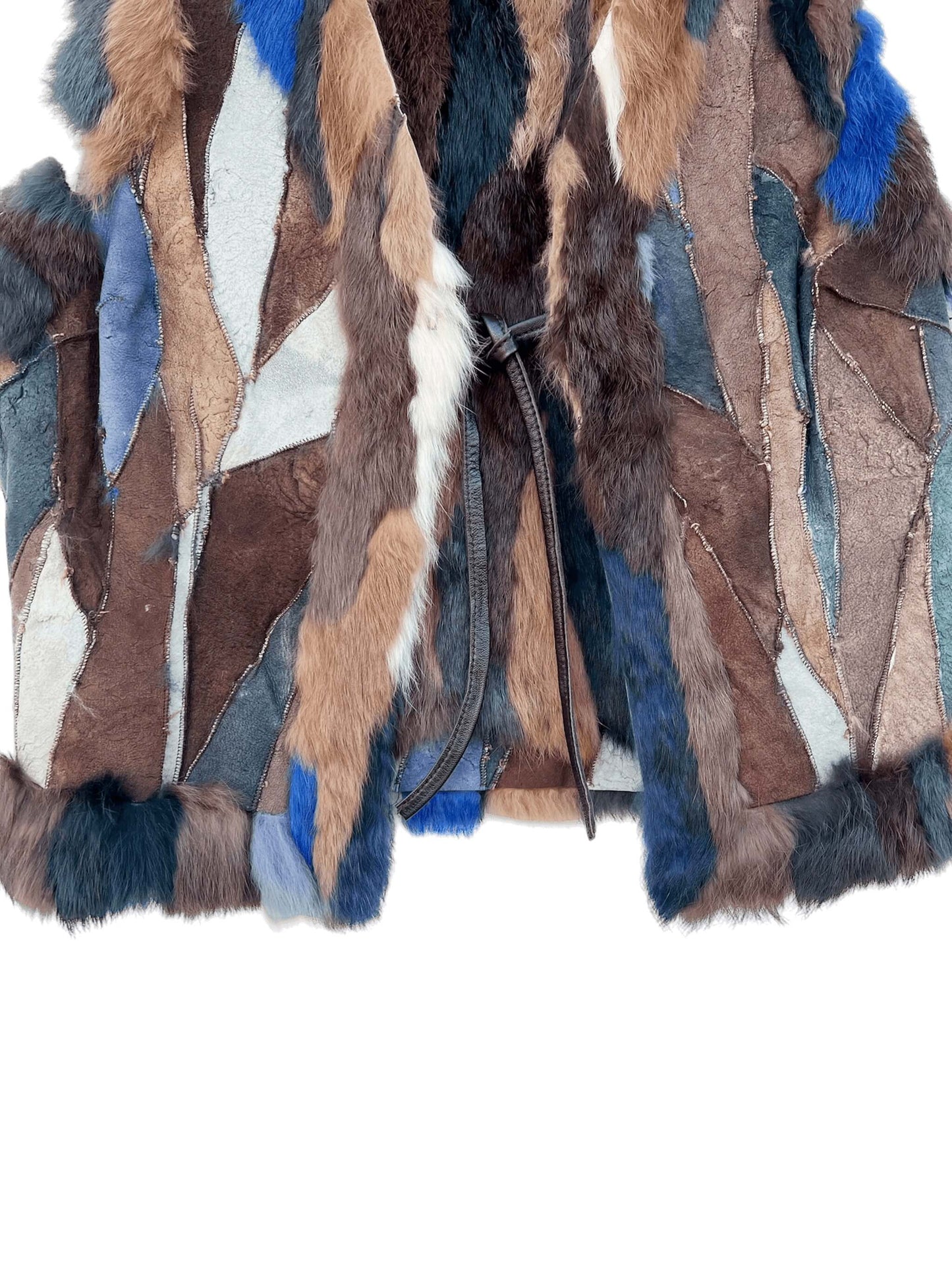 Bebe Patchwork Fur Gilet, Sz M