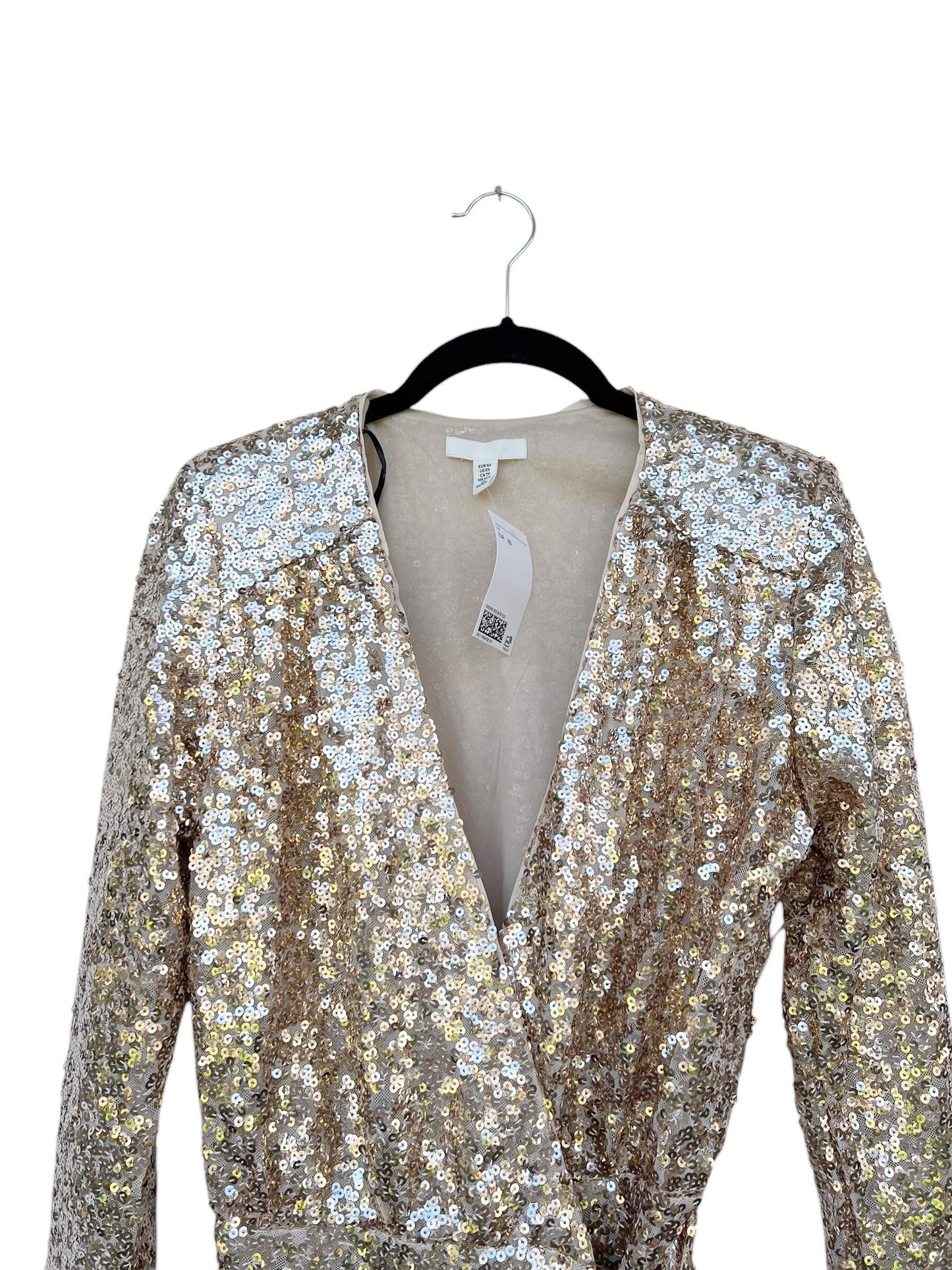 H&M Sequin Wrap Dress, Sz XS (New with Tags)