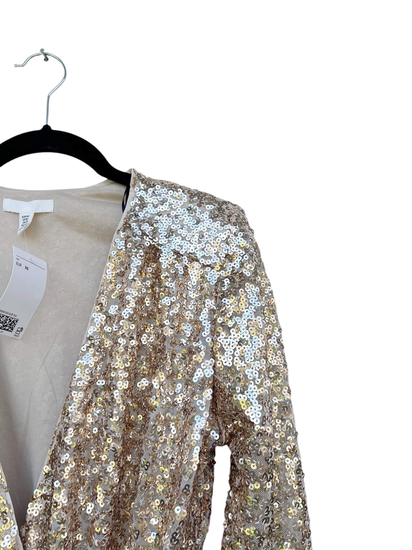 H&M Sequin Wrap Dress, Sz XS (New with Tags)