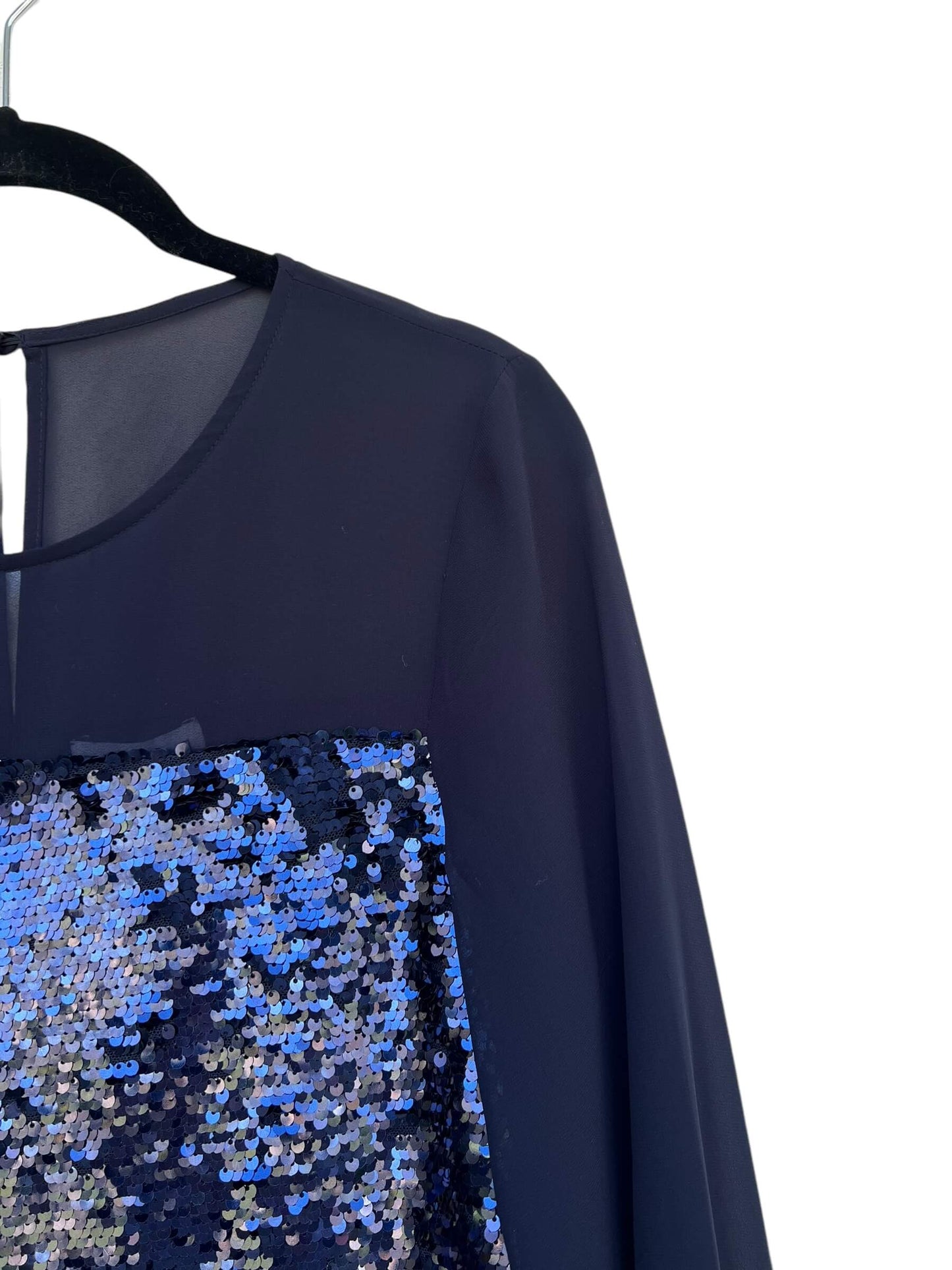 Warehouse Sequin Chiffon Top, Sz 10 (New with Tags)