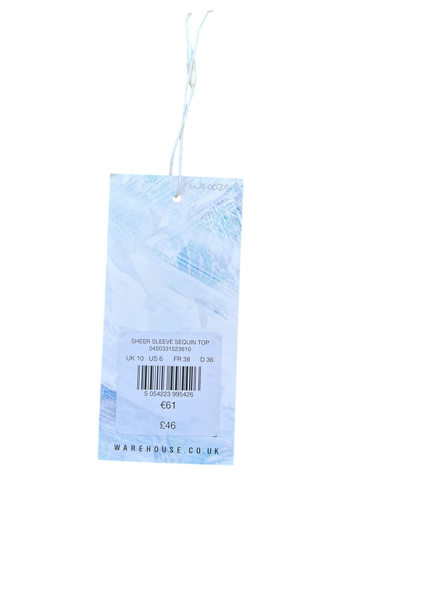 Warehouse Sequin Chiffon Top, Sz 10 (New with Tags)