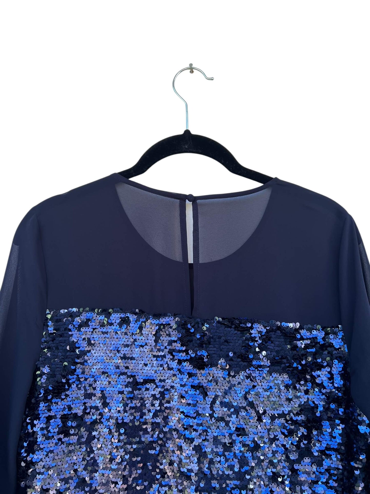 Warehouse Sequin Chiffon Top, Sz 10 (New with Tags)