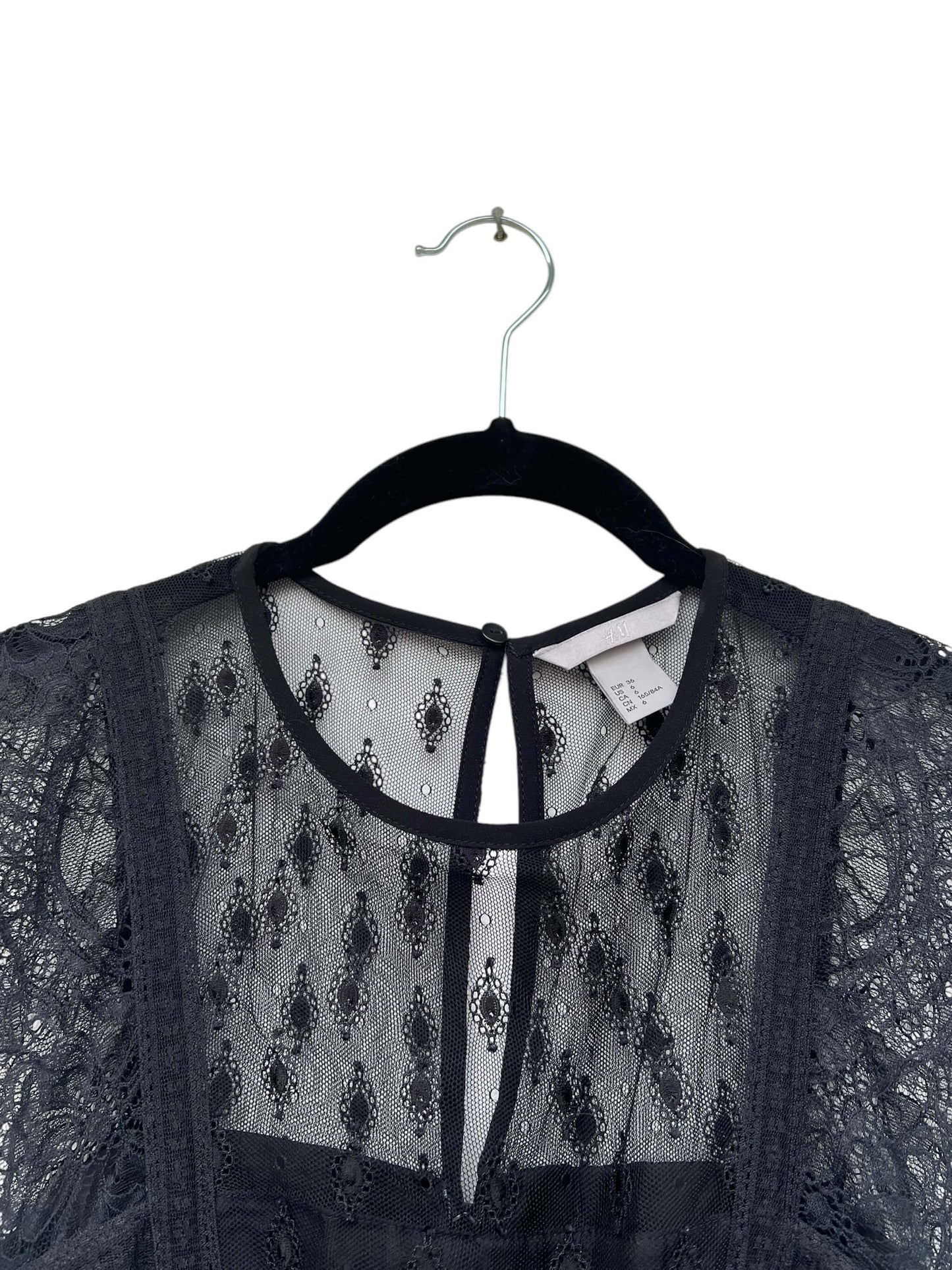 H&M Chiffon & Lace Dress, Sz 36