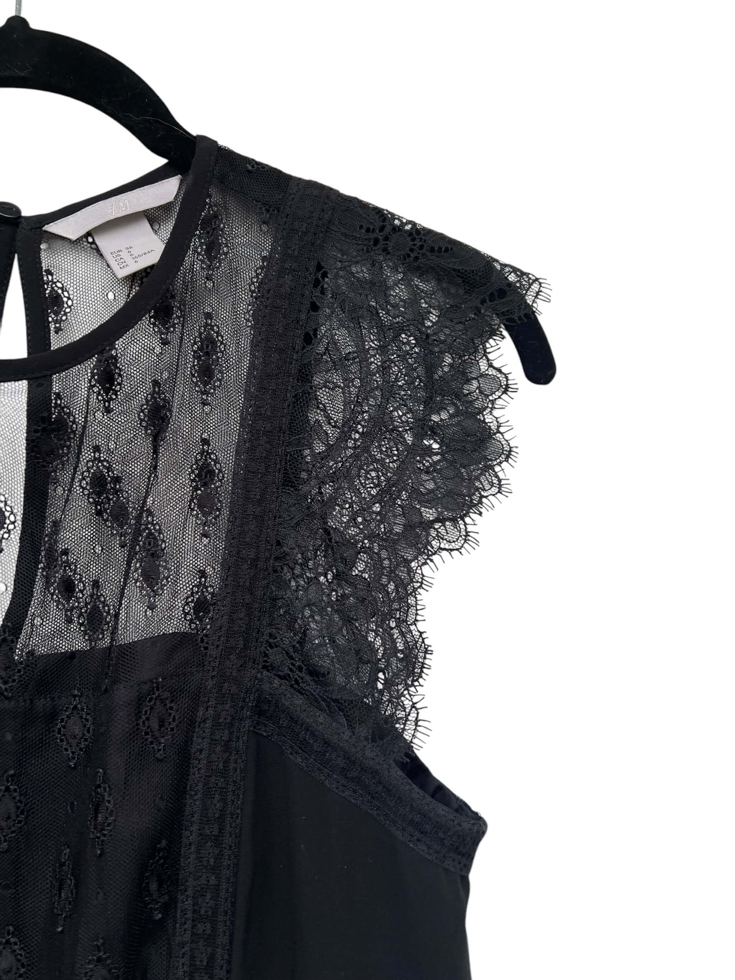 H&M Chiffon & Lace Dress, Sz 36
