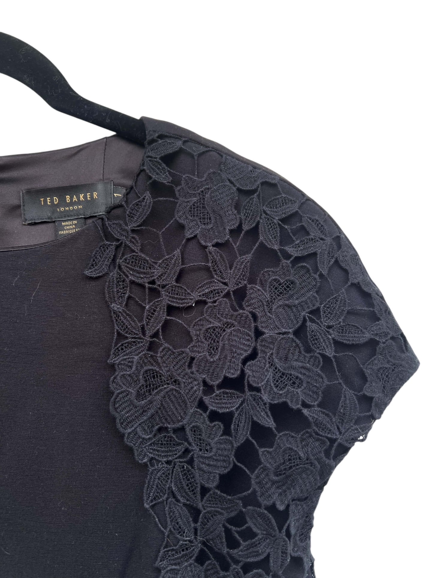 Ted Baker Jersey & Lace Dress, Sz 1