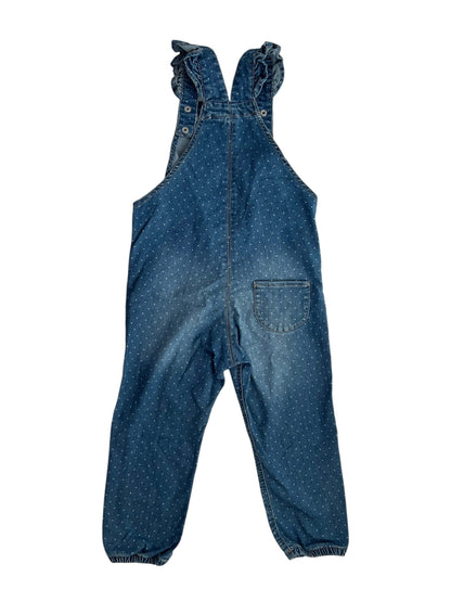H&M Denim Polka Dot Dungarees, Age 3-4