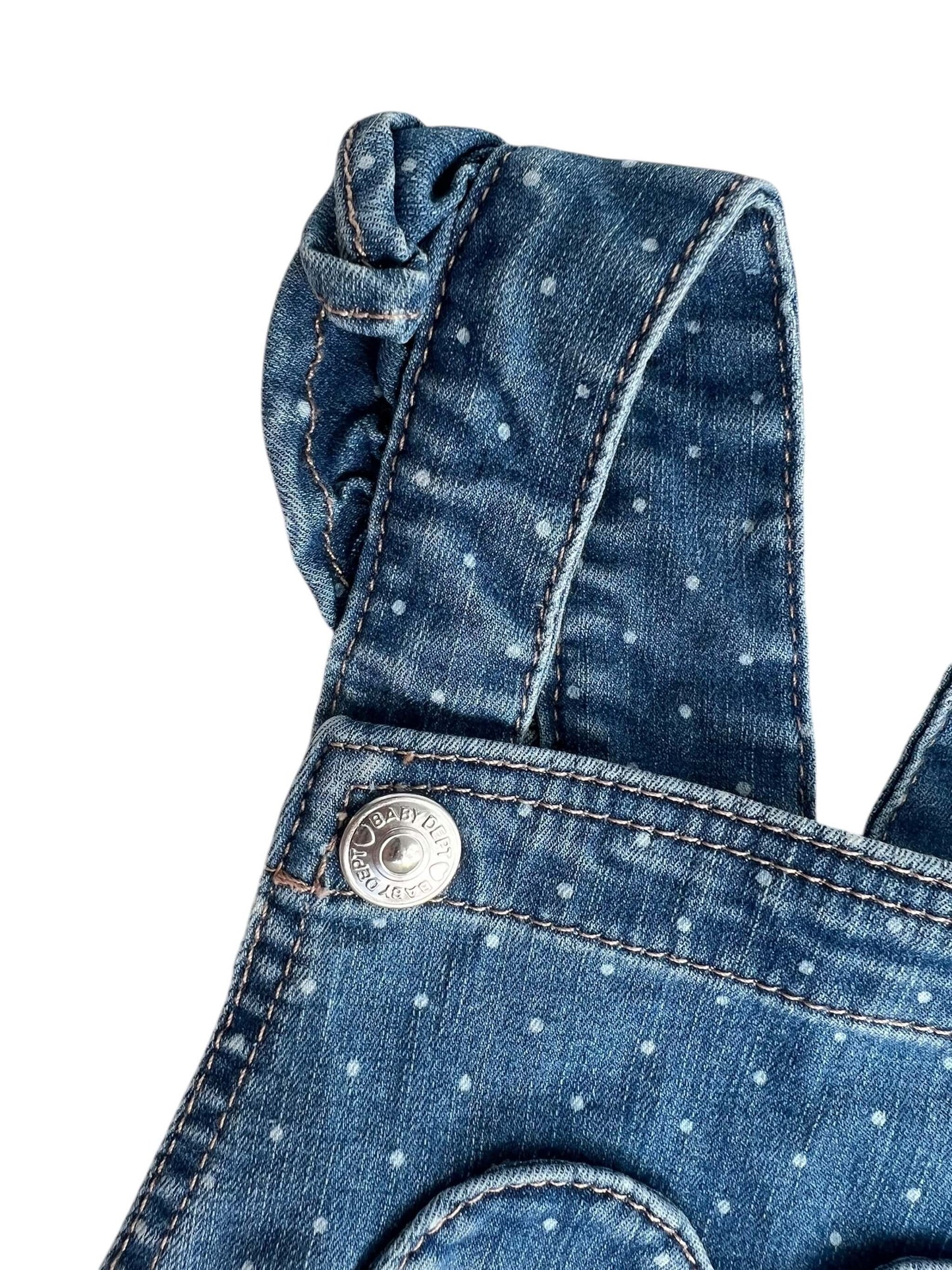 H&M Denim Polka Dot Dungarees, Age 3-4