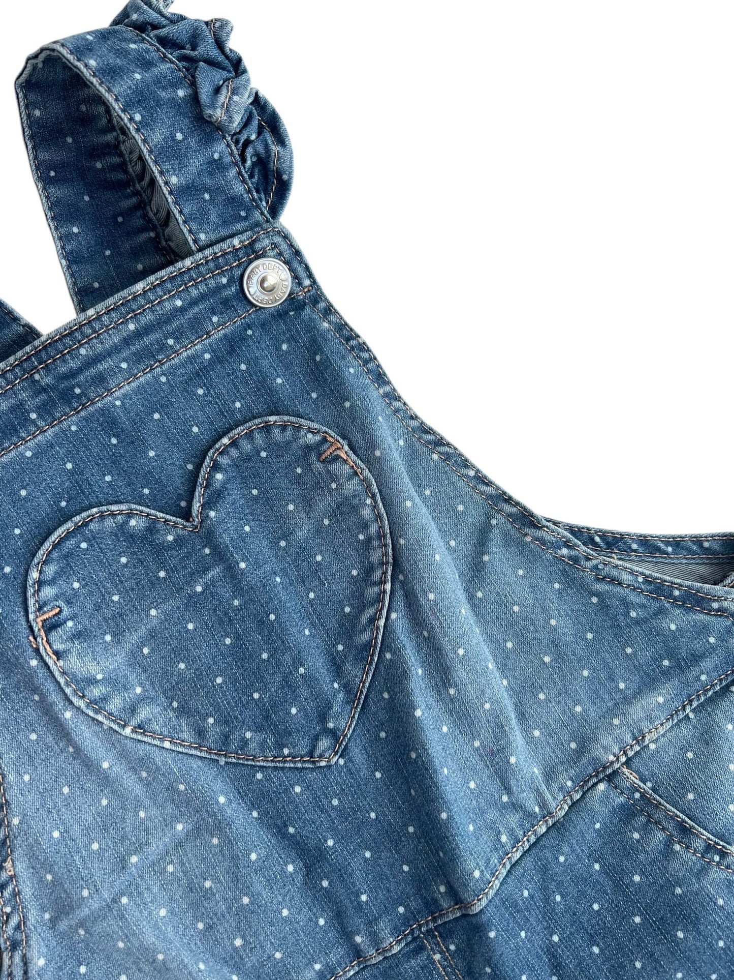 H&M Denim Polka Dot Dungarees, Age 3-4