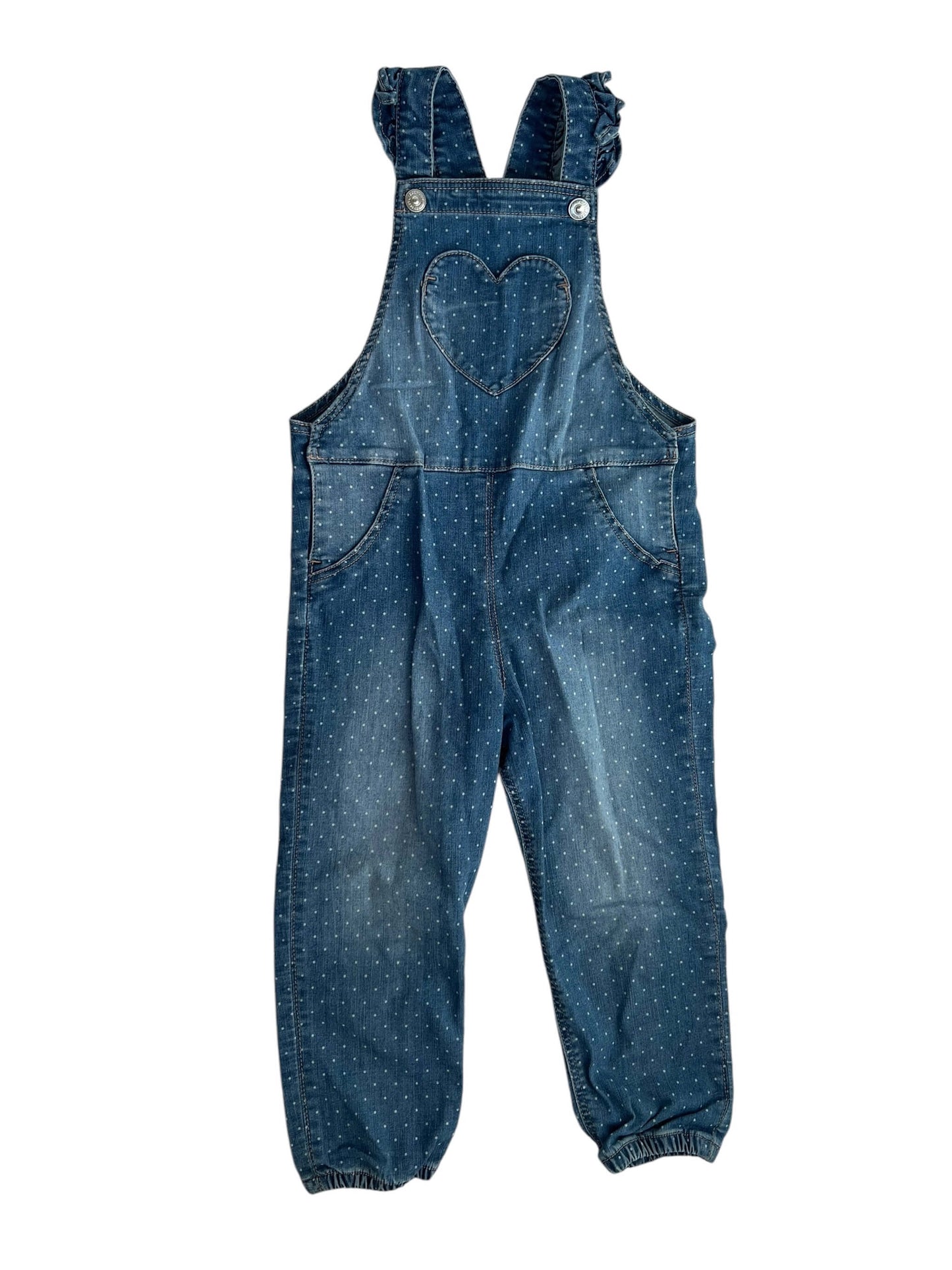 H&M Denim Polka Dot Dungarees, Age 3-4