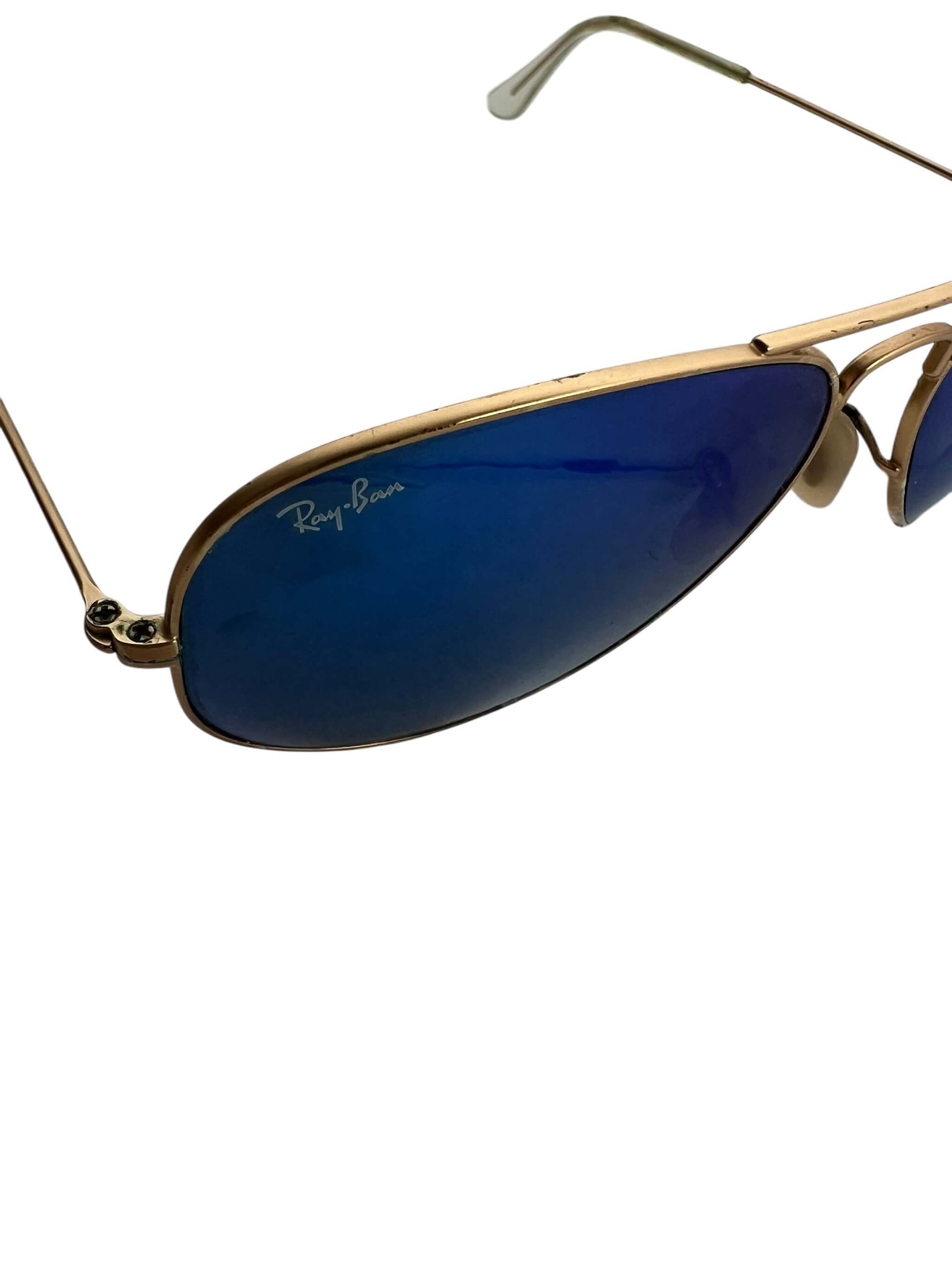 Super Trendy Ray Ban B&L W1862 XPAS Vintage Oval Sunglasses With Gold Frames And Blue Mirrored Lenses, Made In U.S.A. 90's - UK