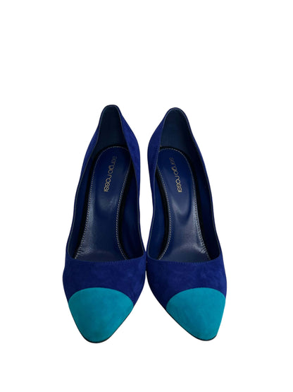 Sergio Rossi Suede Heels, Sz 37.5