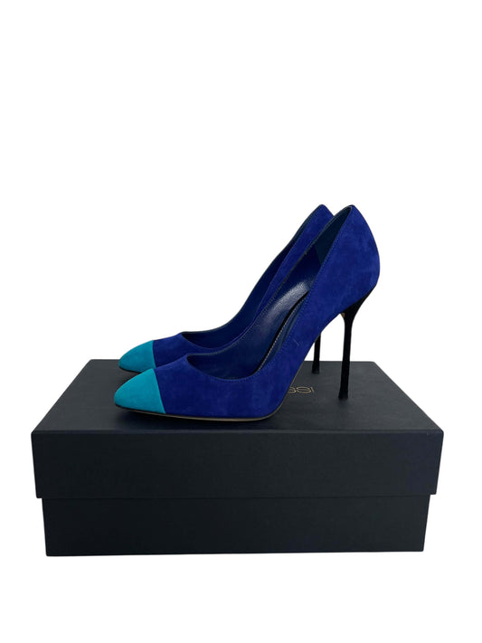 Sergio Rossi Suede Heels, Sz 37.5