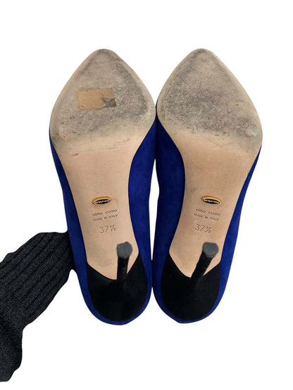 Sergio Rossi Suede Heels, Sz 37.5