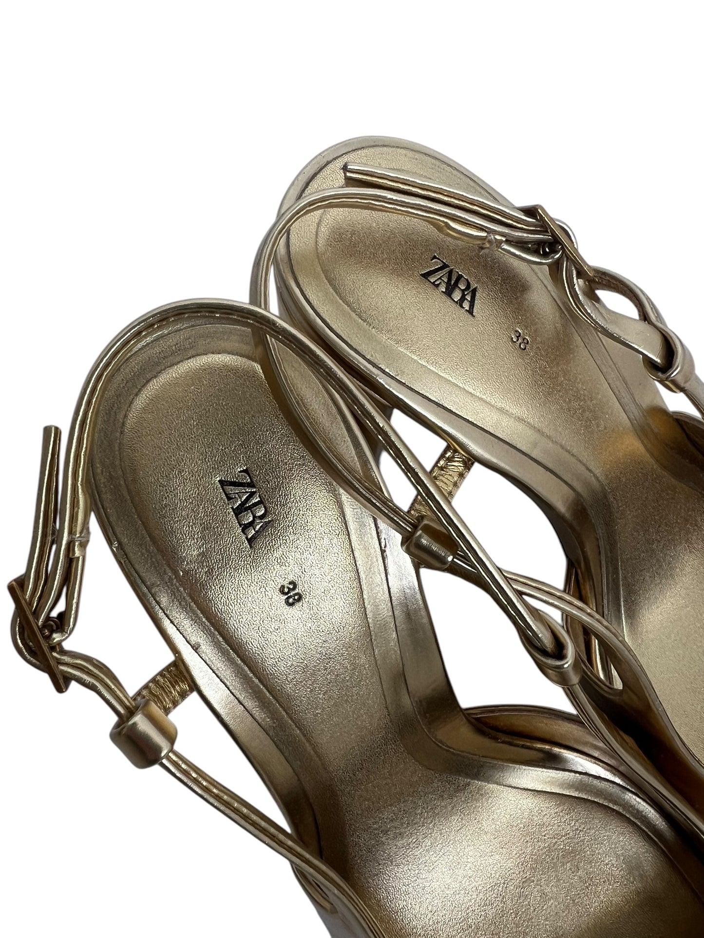 ZARA Gold Slingbacks, Sz 38