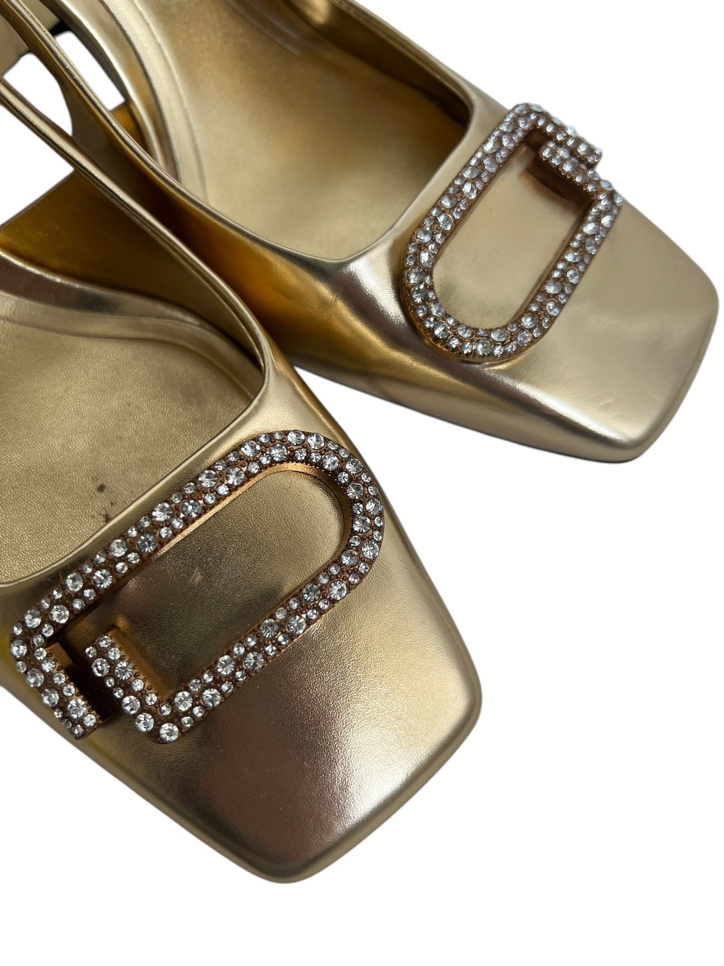 ZARA Gold Slingbacks, Sz 38