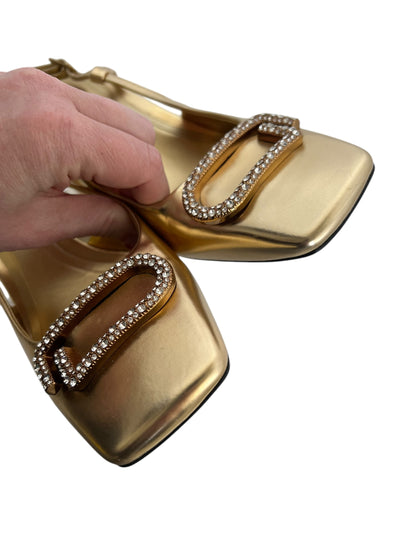 ZARA Gold Slingbacks, Sz 38