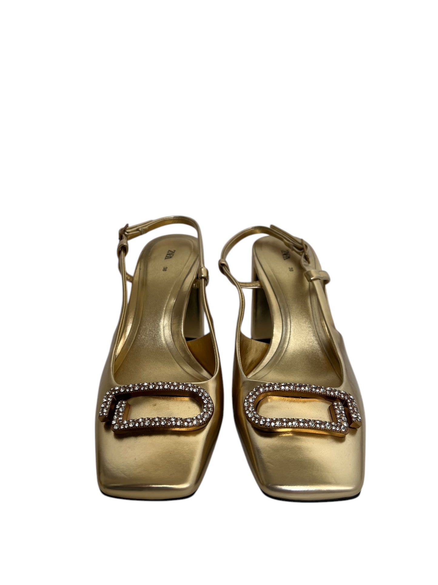 ZARA Gold Slingbacks, Sz 38