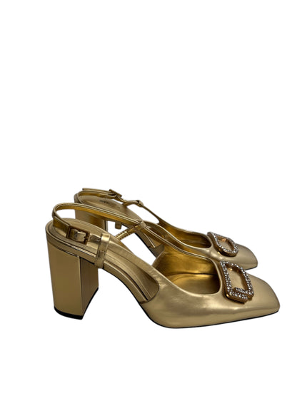 ZARA Gold Slingbacks, Sz 38