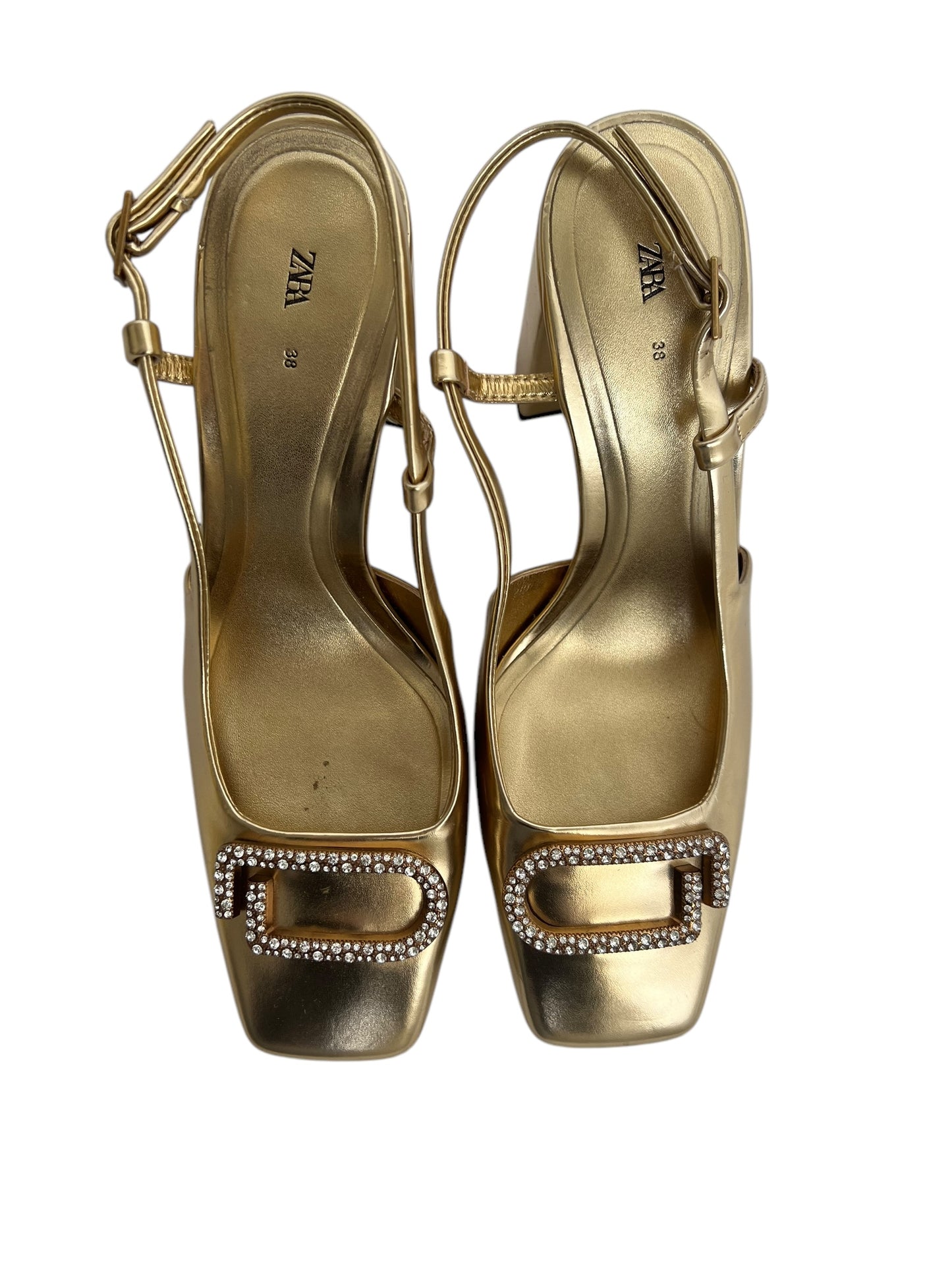 ZARA Gold Slingbacks, Sz 38