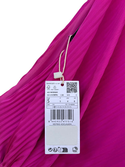 Mango Pleated Cut Out Dress, Sz S (New with Tags)