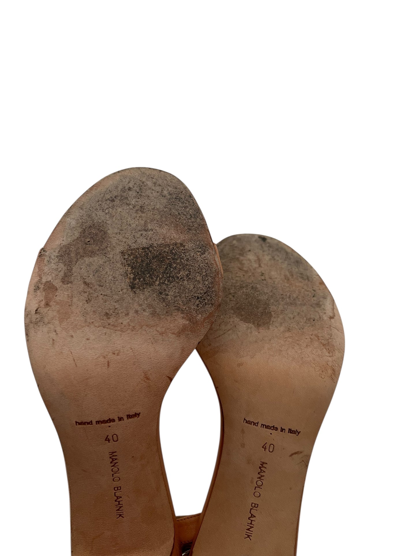 Manolo Blahnik Leather Heels, Sz 40
