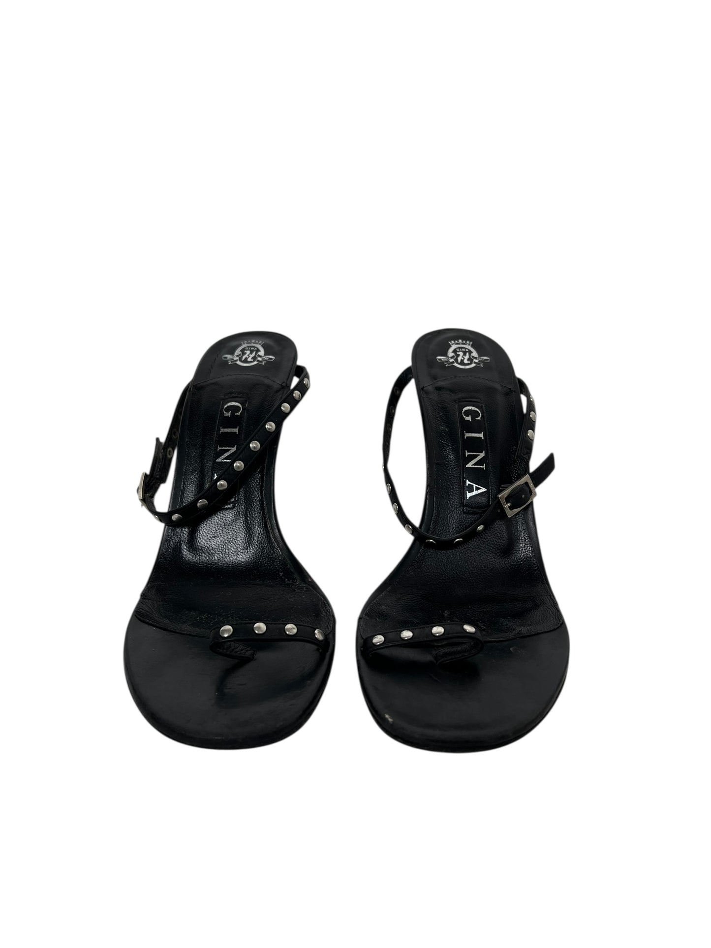 Gina Stappy Studded Heels, Sz 4.5