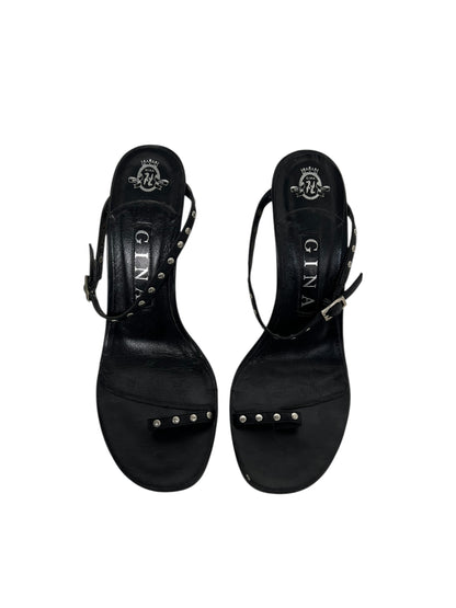 Gina Stappy Studded Heels, Sz 4.5