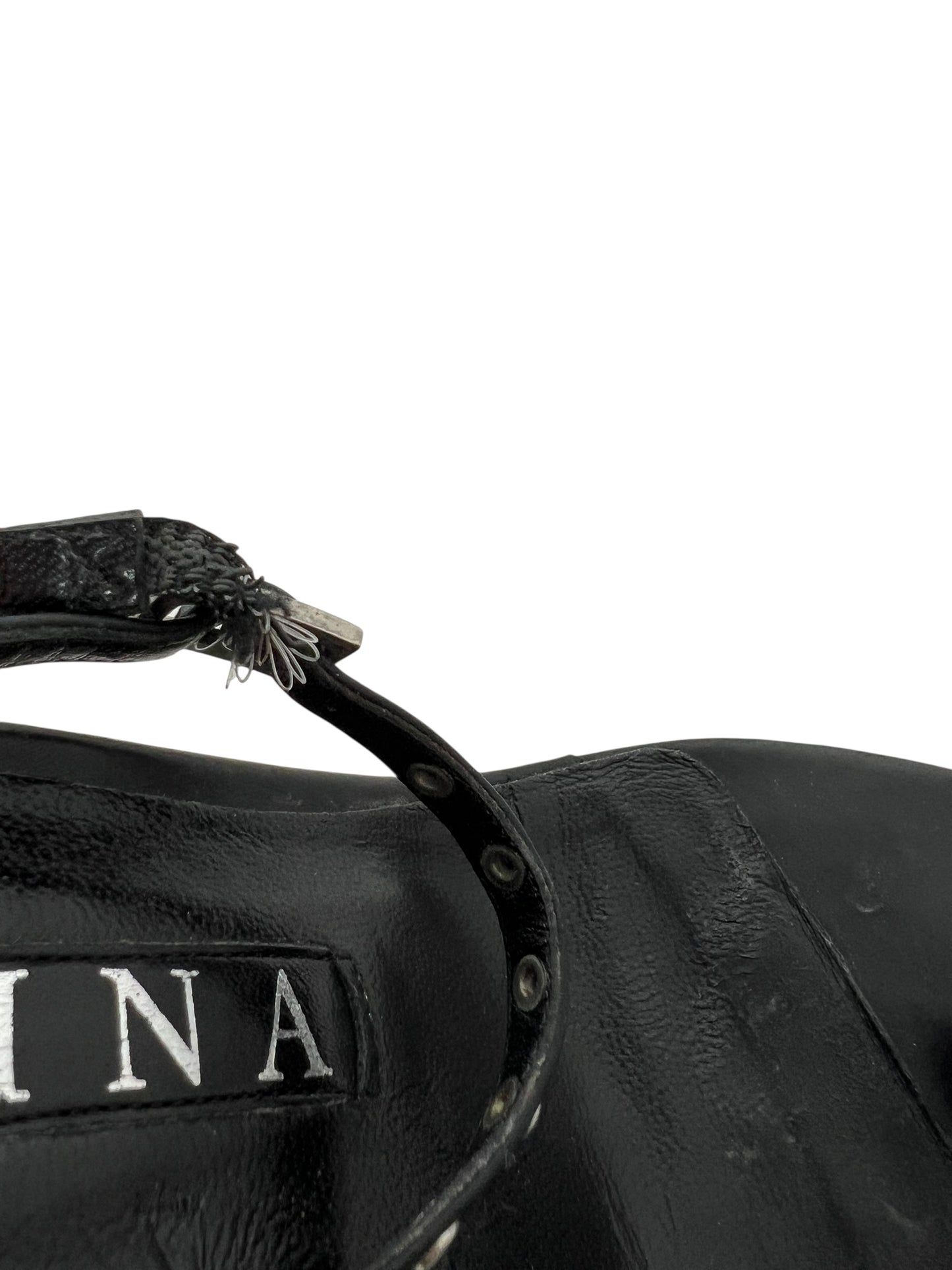 Gina Stappy Studded Heels, Sz 4.5