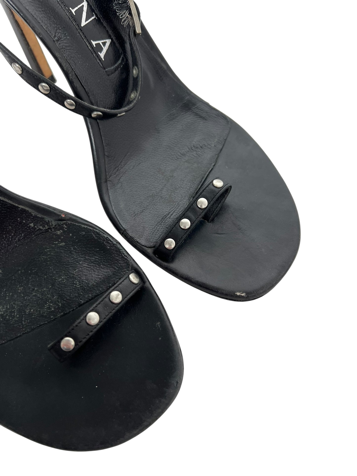 Gina Stappy Studded Heels, Sz 4.5