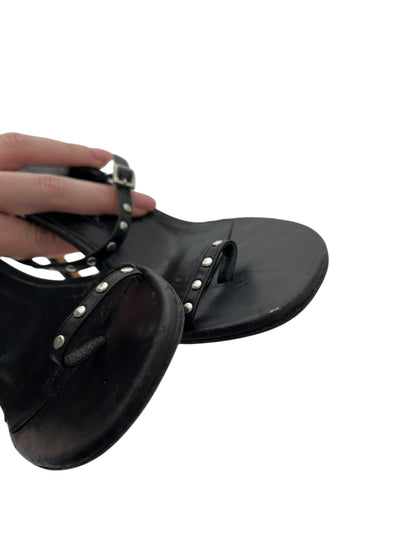 Gina Stappy Studded Heels, Sz 4.5
