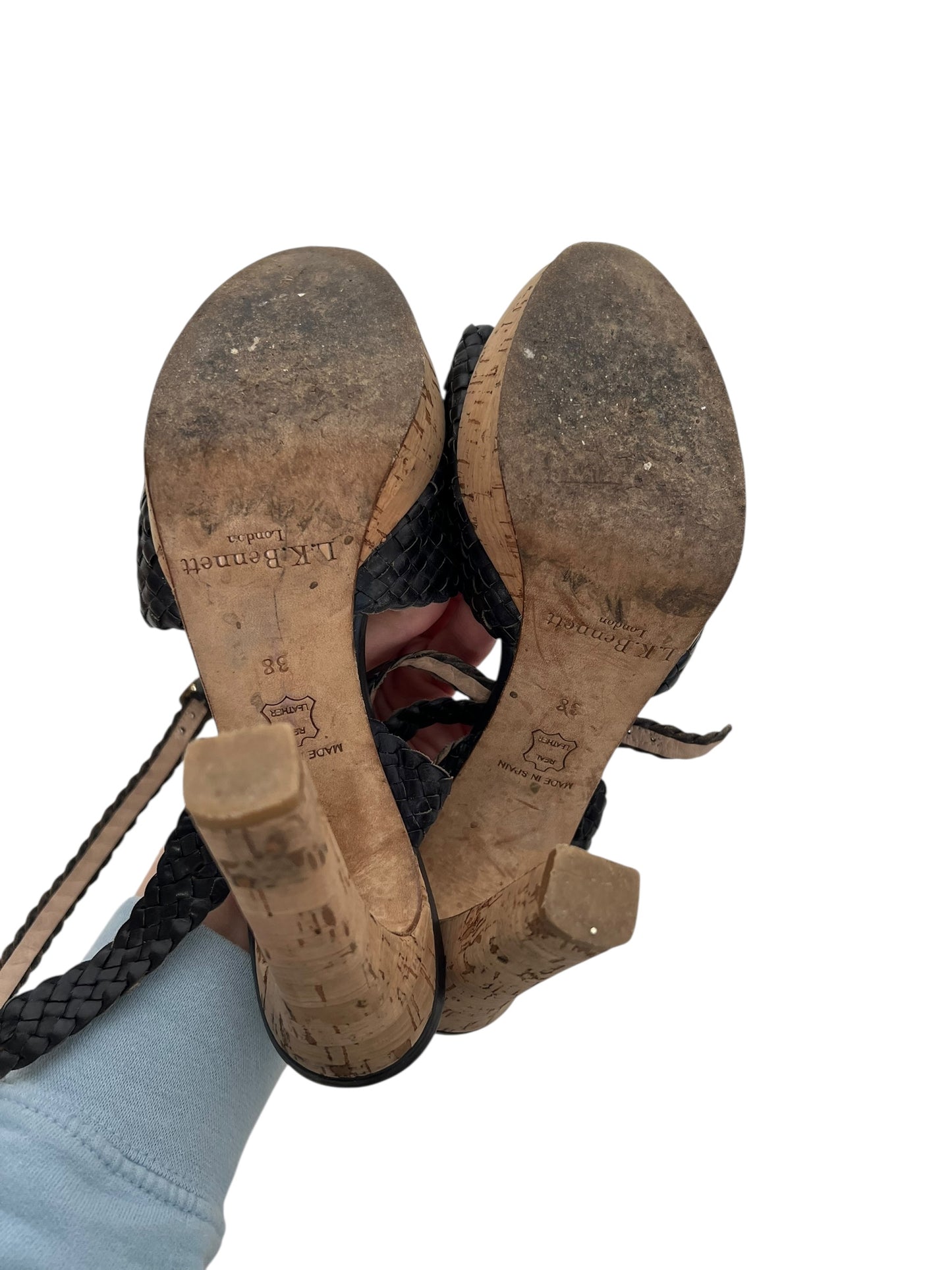 LK Bennett Woven Leather Heels, Sz 38