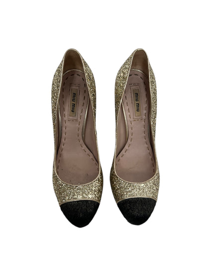 Miu Miu Glitter Pumps, Sz 36