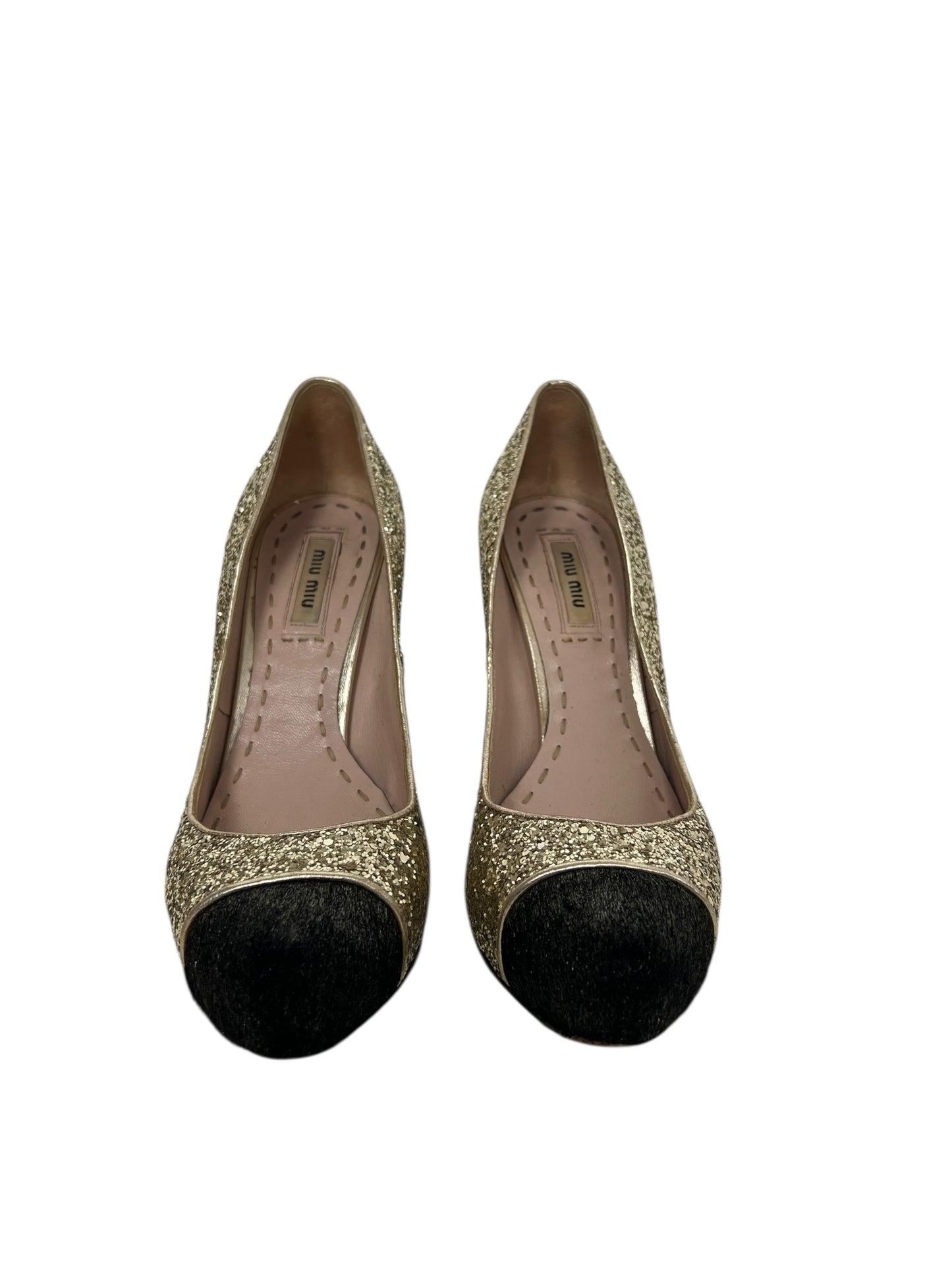 Miu Miu Glitter Pumps, Sz 36